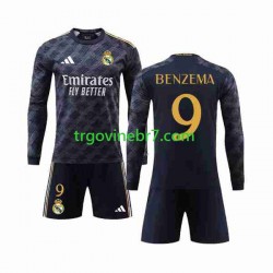 Dres Real Madrid Benzema 9 Gostujući 2023-2024 Dugim Rukavima - Dječji