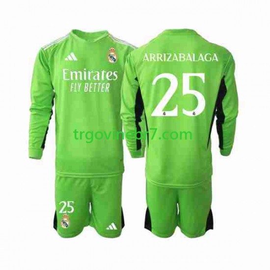 Golmanski Dres - Dres Real Madrid Kepa Arrizabalaga 25 Domaći 2023-2024 Dugim Rukavima - Dječji