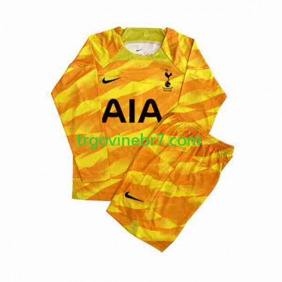 Golmanski Dres - Dres Tottenham Hotspur Orangecolor Gostujući 2023-2024 Dugim Rukavima - Dječji