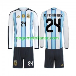 Dres Argentina Enzo Fernandez 24 Domaći World Cup 2026 Dugim Rukavima - Dječji