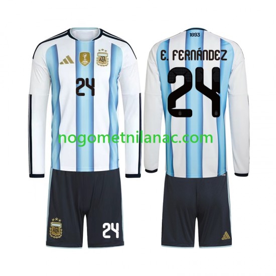 Dres Argentina Enzo Fernandez 24 Domaći World Cup 2026 Dugim Rukavima - Dječji