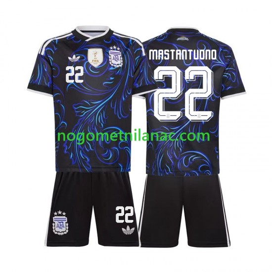 Dres Argentina Franco Mastantuono 22 Gostujući World Cup 2026 Kratkih Rukava - Dječji