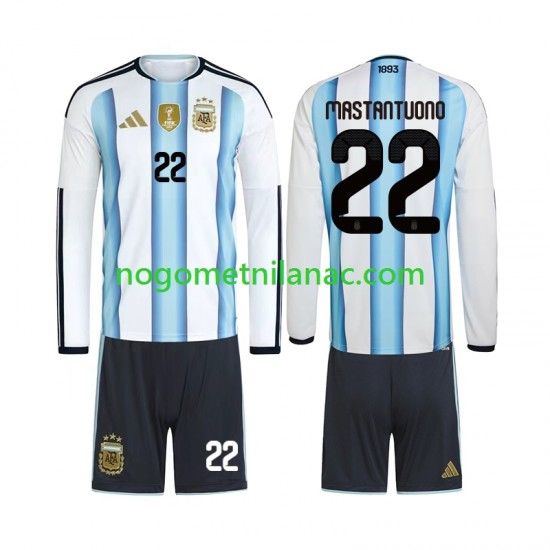 Dres Argentina Franco Mastantuono 22 Domaći World Cup 2026 Dugim Rukavima - Dječji