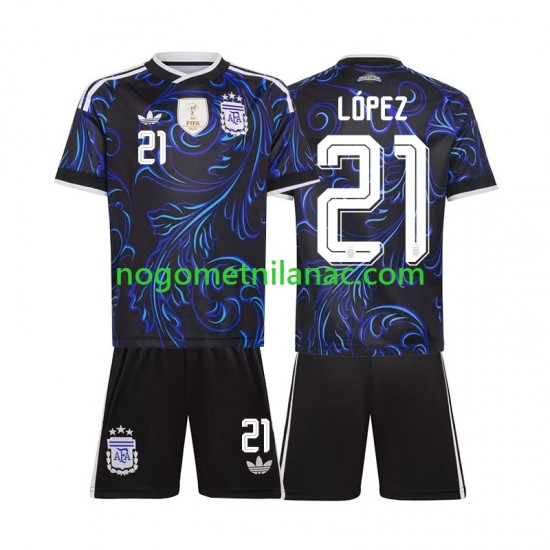 Dres Argentina Jose Manuel Lopez 21 Gostujući World Cup 2026 Kratkih Rukava - Dječji