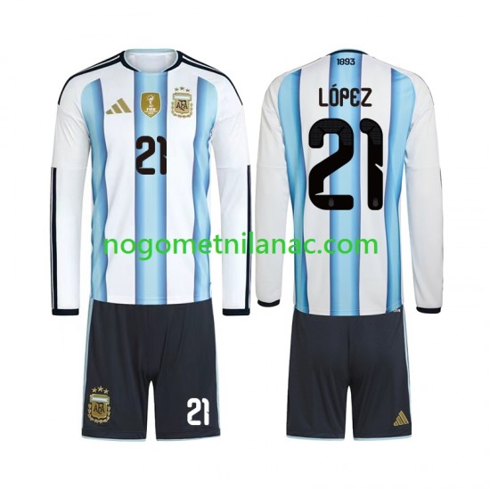 Dres Argentina Jose Manuel Lopez 21 Domaći World Cup 2026 Dugim Rukavima - Dječji