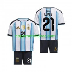 Dres Argentina Jose Manuel Lopez 21 Domaći World Cup 2026 Kratkih Rukava - Dječji Dres Argentina Jose Manuel Lopez 21 Domaći World Cup 2026 Kratkih Rukava - Dječji