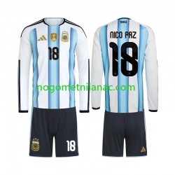 Dres Argentina Nico Paz 18 Domaći World Cup 2026 Dugim Rukavima - Dječji Dres Argentina Nico Paz 18 Domaći World Cup 2026 Dugim Rukavima - Dječji