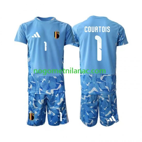 Golmanski Dres - Dres Belgija Thibaut Courtois 1 Domaći World Cup 2026 Kratkih Rukava - Dječji