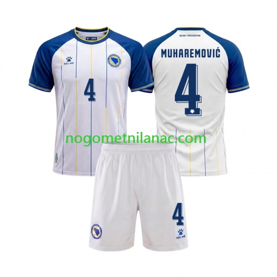 Dres Bosna i Hercegovina Tarik Muharemovic 4 Gostujući World Cup 2026 Kratkih Rukava - Dječji