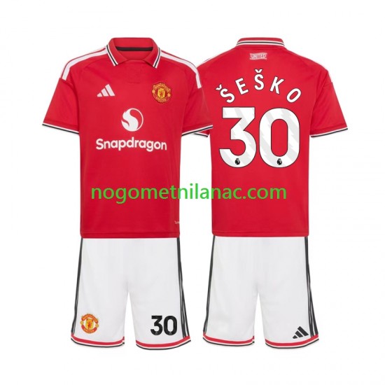 Dres Manchester United Benjamin Sesko 30 Domaći 2026-2027 Kratkih Rukava - Dječji
