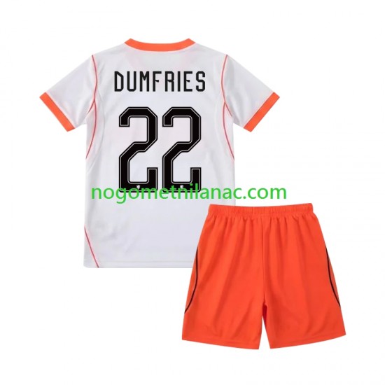 Dres Nizozemska Denzel Dumfries 22 Gostujući World Cup 2026 Kratkih Rukava - Dječji