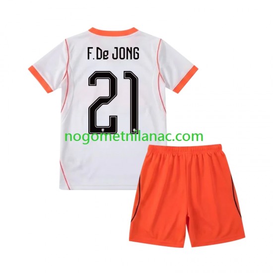 Dres Nizozemska Frenkie de Jong 21 Gostujući World Cup 2026 Kratkih Rukava - Dječji