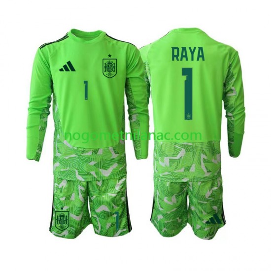 Golmanski Dres - Dres Španjolska David Raya 1 6th Green color World Cup 2026 Dugim Rukavima - Dječji