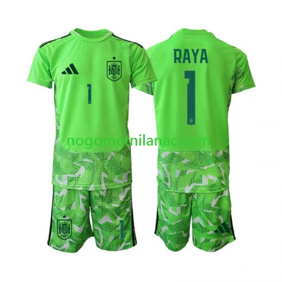 Golmanski Dres - Dres Španjolska David Raya 1 6th Green color World Cup 2026 Kratkih Rukava - Dječji
