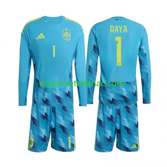 Golmanski Dres - Dres Španjolska David Raya 1 Domaći World Cup 2026 Dugim Rukavima - Dječji
