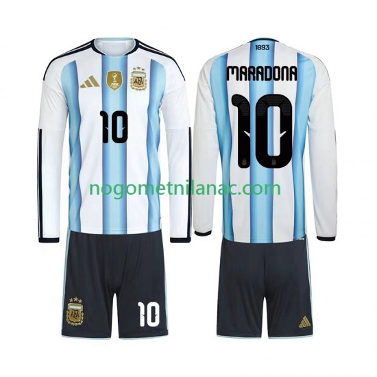 Dres Argentina Maradona 10 Domaći World Cup 2026 Dugim Rukavima - Dječji