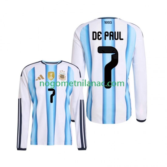 Dres Argentina Rodrigo De Paul 7 Domaći World Cup 2026 Dugim Rukavima - Muški