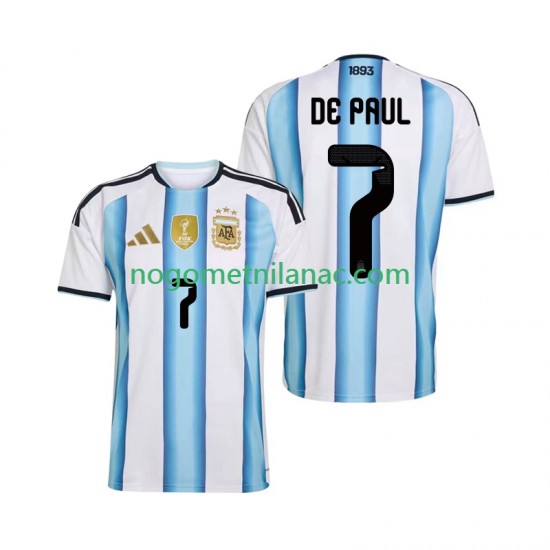 Dres Argentina Rodrigo De Paul 7 Domaći World Cup 2026 Kratkih Rukava - Muški