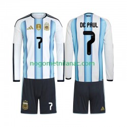 Dres Argentina Rodrigo De Paul 7 Domaći World Cup 2026 Dugim Rukavima - Dječji Dres Argentina Rodrigo De Paul 7 Domaći World Cup 2026 Dugim Rukavima - Dječji