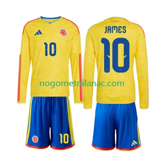 Dres Kolumbija James Rodriguez 10 Domaći World Cup 2026 Dugim Rukavima - Dječji