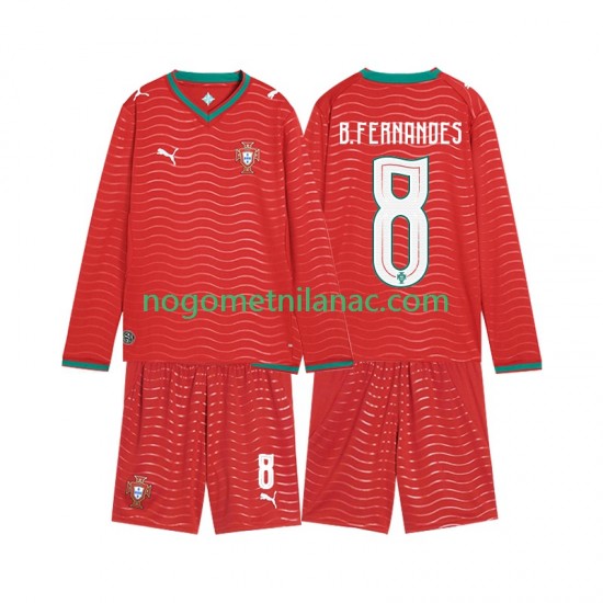 Dres Portugal Bruno Fernandes 8 Domaći World Cup 2026 Dugim Rukavima - Dječji