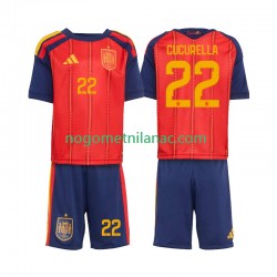 Dres Španjolska Marc Cucurella 22 Domaći World Cup 2026 Kratkih Rukava - Dječji Dres Španjolska Marc Cucurella 22 Domaći World Cup 2026 Kratkih Rukava - Dječji