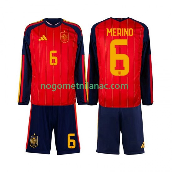 Dres Španjolska Mikel Merino 6 Domaći World Cup 2026 Dugim Rukavima - Dječji