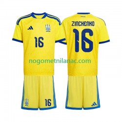 Dres Ukrajina Oleksandr Zinchenko 16 Domaći World Cup 2026 Kratkih Rukava - Dječji