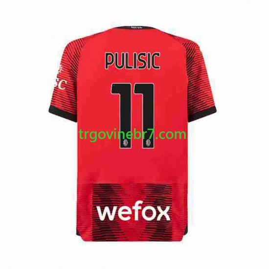 Dres AC Milan Christian Pulisic 11 Domaći 2023-2024 Kratkih Rukava - Muški