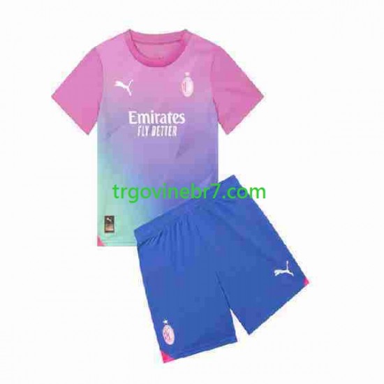 Dres AC Milan Treći 2023-2024 Kratkih Rukava - Dječji