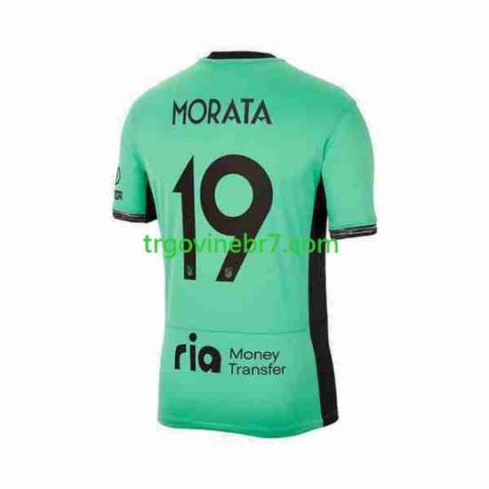 Dres Atlético Madrid 2 Alvaro Morata 19 Treći 2023-2024 Kratkih Rukava - Muški