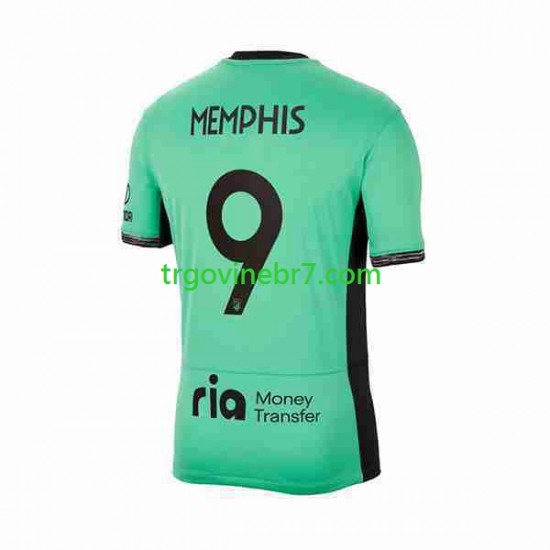 Dres Atlético Madrid 2 Memphis Depay 9 Treći 2023-2024 Kratkih Rukava - Muški