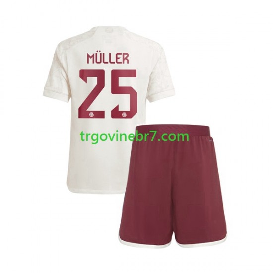 Dres FC Bayern München Thomas Muller 25 Treći 2023-2024 Kratkih Rukava - Dječji