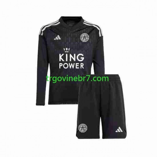 Golmanski Dres - Dres Leicester City Treći 2023-2024 Dugim Rukavima - Dječji