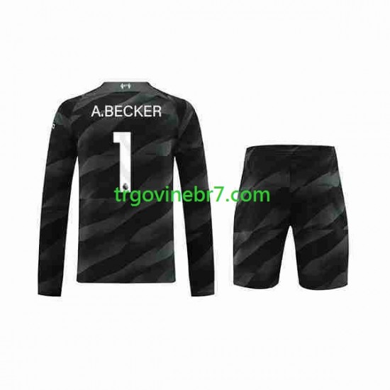 Golmanski Dres - Dres Liverpool A.Becker 1 Gostujući 2023-2024 Dugim Rukavima - Dječji