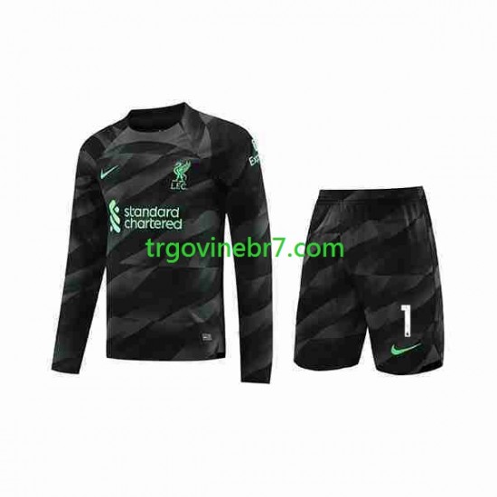 Golmanski Dres - Dres Liverpool A.Becker 1 Gostujući 2023-2024 Dugim Rukavima - Dječji