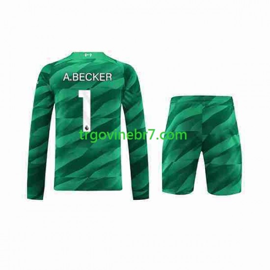 Golmanski Dres - Dres Liverpool A.Becker 1 Domaći 2023-2024 Dugim Rukavima - Dječji