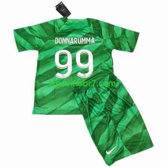 Golmanski Dres - Dres Paris Saint-Germain Donnarumma 99 Domaći 2023-2024 Kratkih Rukava - Dječji