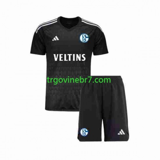 Golmanski Dres - Dres Schalke 04 Gostujući 2023-2024 Kratkih Rukava - Dječji