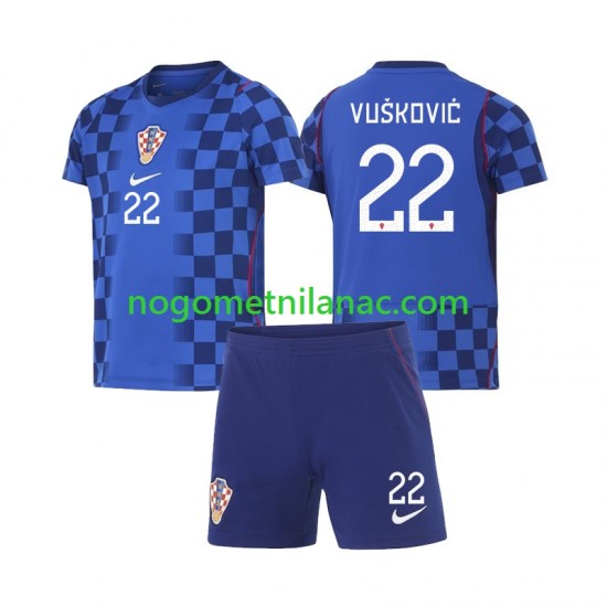 Dres Hrvatska Luka Vuskovic 22 Gostujući World Cup 2026 Kratkih Rukava - Dječji