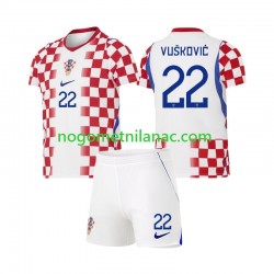 Dres Hrvatska Luka Vuskovic 22 Domaći World Cup 2026 Kratkih Rukava - Dječji Dres Hrvatska Luka Vuskovic 22 Domaći World Cup 2026 Kratkih Rukava - Dječji