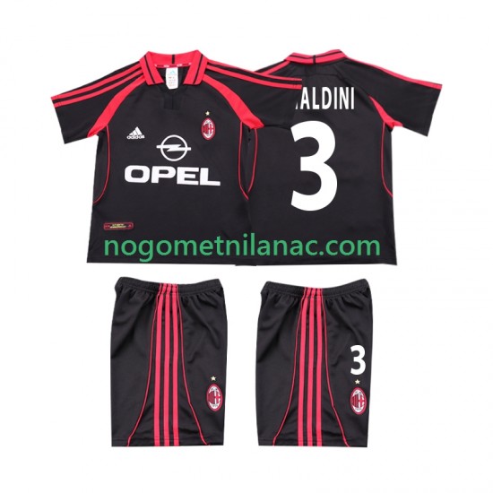 Dres AC Milan MALDINI 3 2000 2001 Retro Treći Kratkih Rukava - Dječji