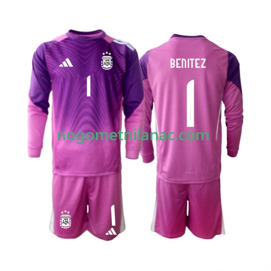 Golmanski Dres - Dres Argentina Walter Daniel Benitez 1 Domaći 2025 Dugim Rukavima - Dječji