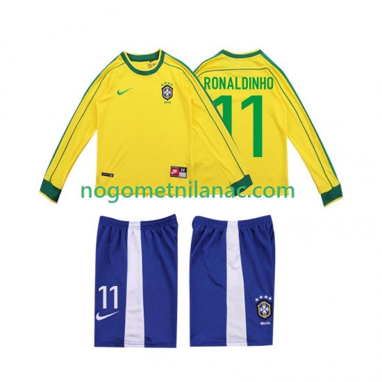 Dres Brazil RONALDINHO 11 Retro Domaći 1998 Dugim Rukavima - Dječji
