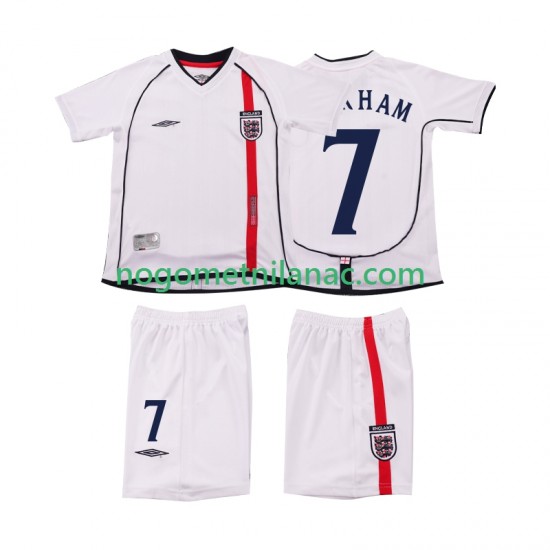 Dres Engleska BECKHAM 7 Retro Domaći 2002 Kratkih Rukava - Dječji