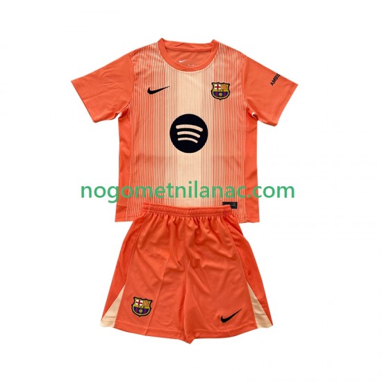 Golmanski Dres - Dres FC Barcelona Četvrti 2025-2026 Kratkih Rukava - Dječji