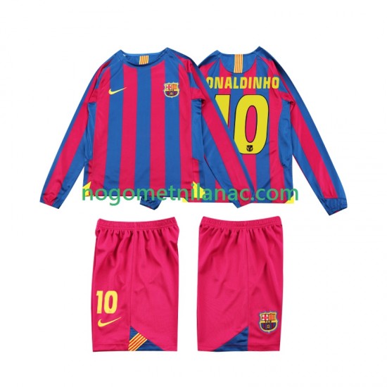 Dres FC Barcelona RONALDINHO 10 2005 Retro Domaći 2006 Dugim Rukavima - Dječji