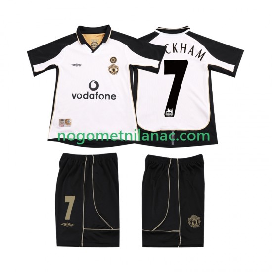 Manchester United BECKHAM 7 Anniversary Football Shirt 2001 Gostujući 2002 Kratkih Rukava - Dječji