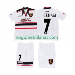Dres Manchester United BECKHAM 7 Retro Gostujući 1998 Kratkih Rukava - Dječji