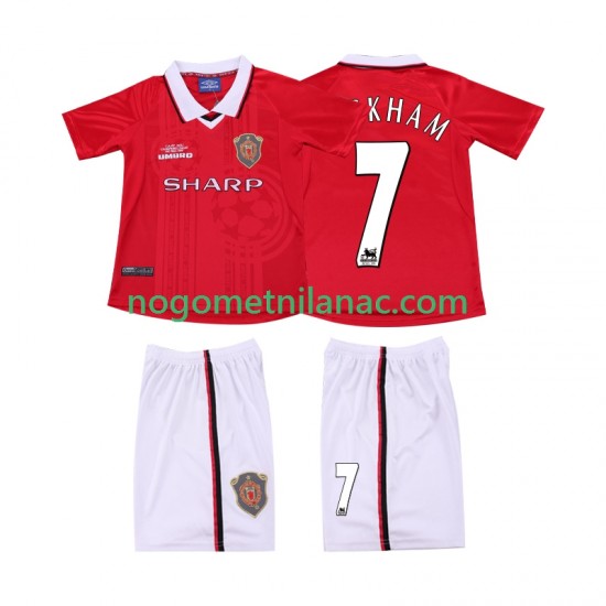 Dres Manchester United BECKHAM 7 2000 Retro Domaći 1999 Kratkih Rukava - Dječji